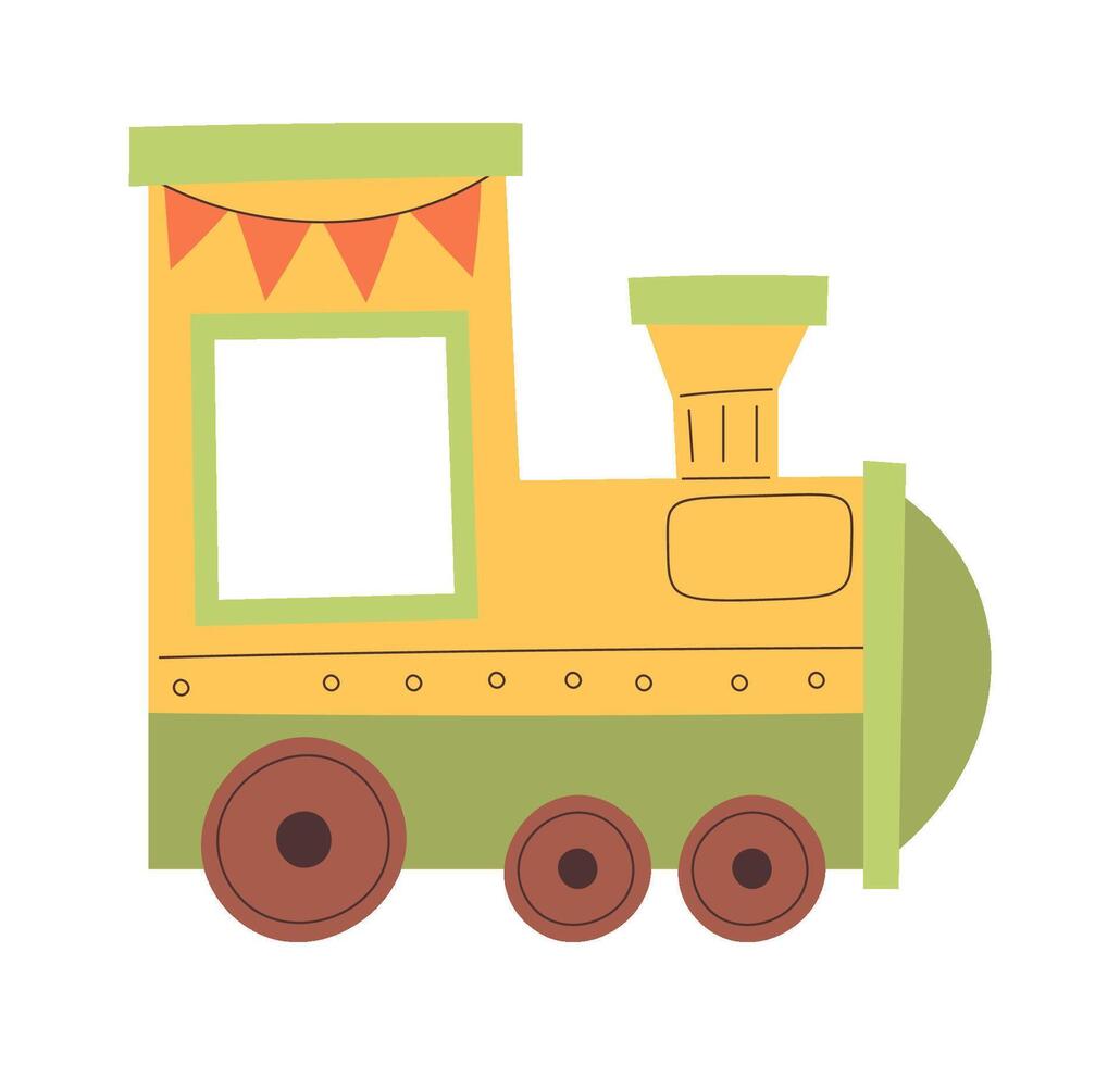 Retro Railroad Train Flat Illustration Icon vector