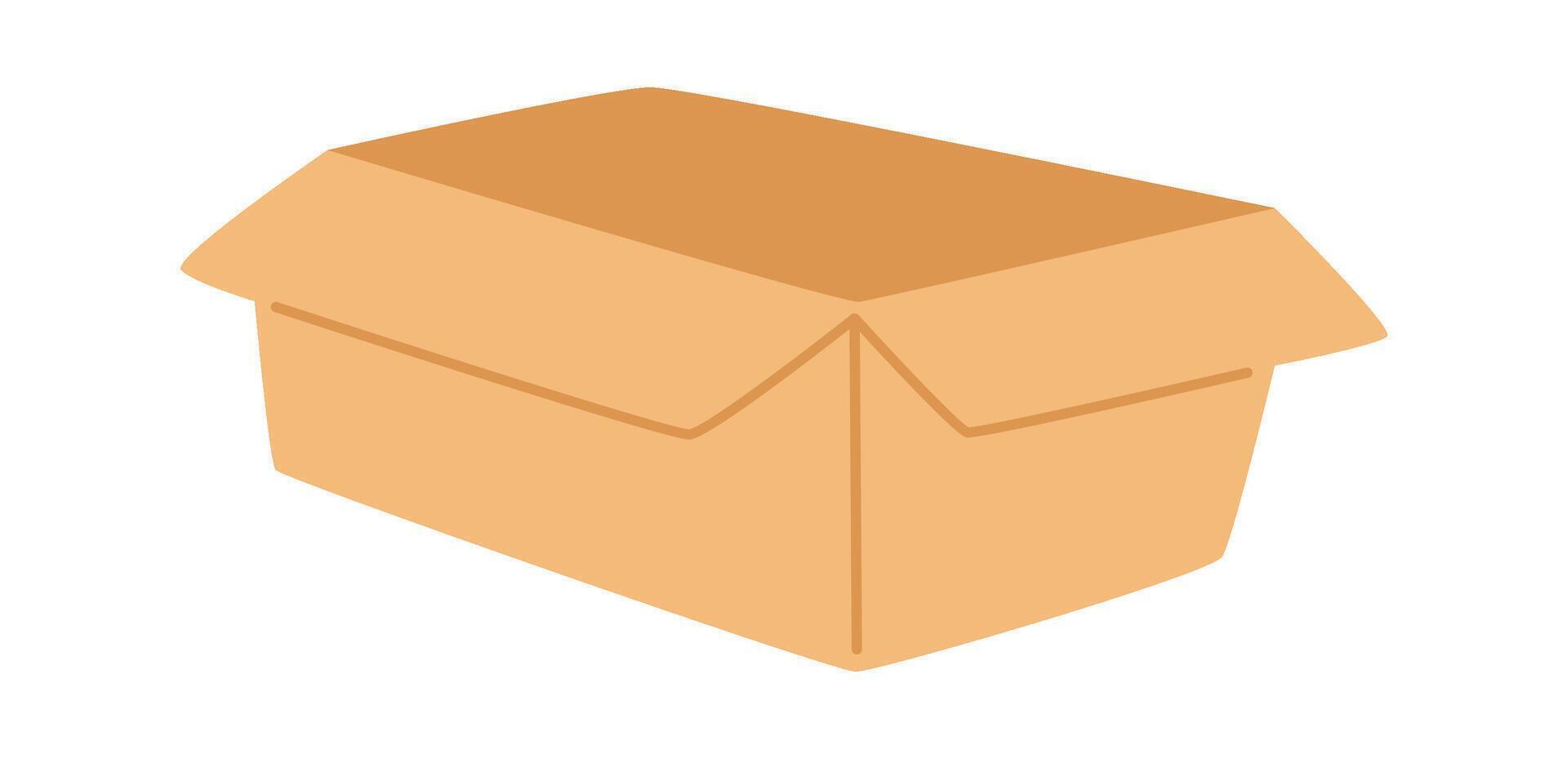 Opened Cardboard Box Drawn Icon vector