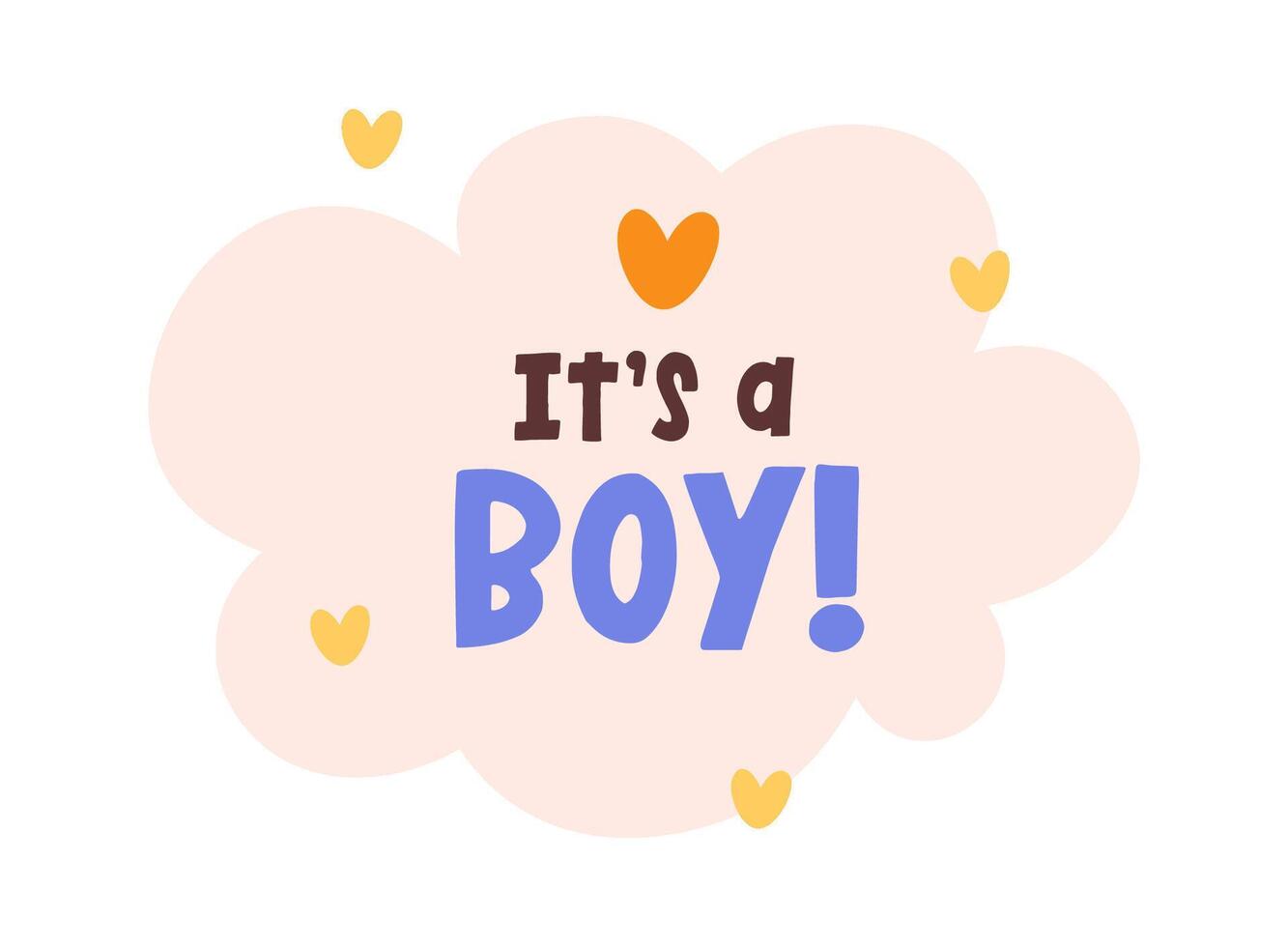 It's A Boy Speech Cloud vector