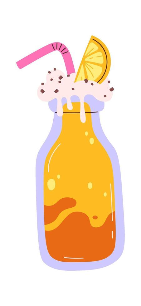 Milkshake With Lemon vector