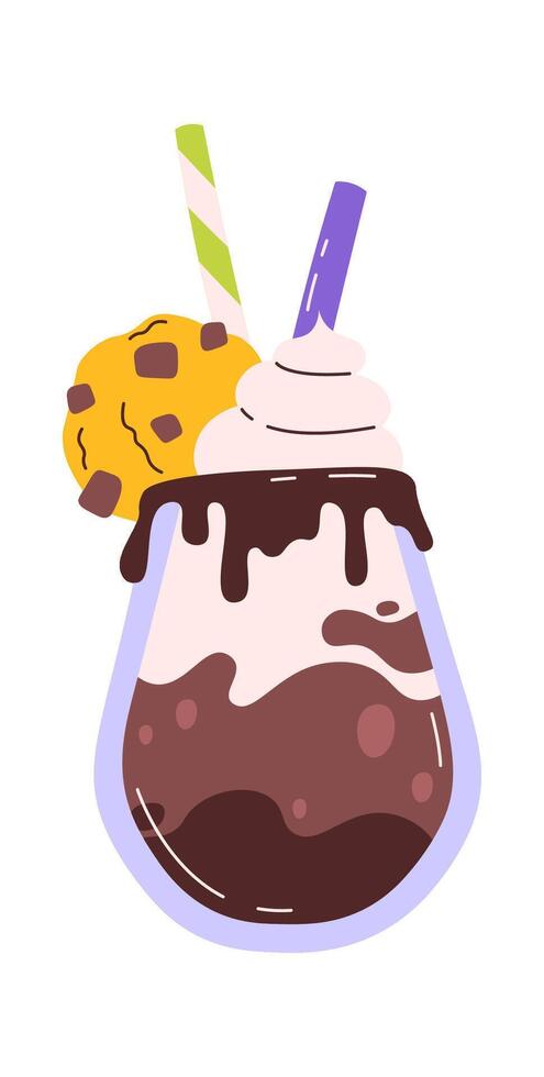 Milkshake With Cookies vector