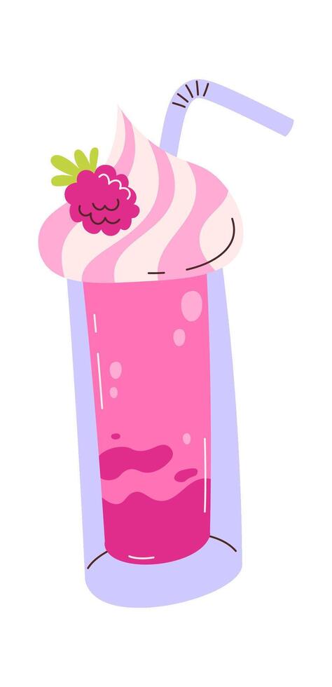 Milkshake With Raspberry vector