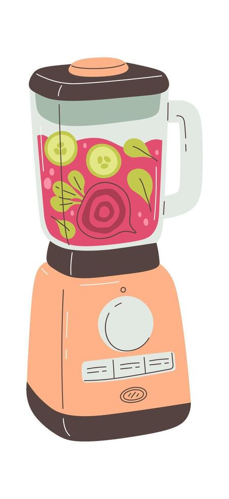 Blender Vegetables Smoothie Flat Illustration vector