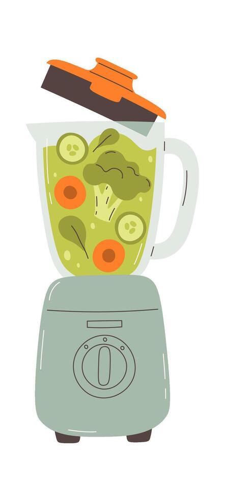Blender Vegetables Smoothie Flat Illustration Icon vector