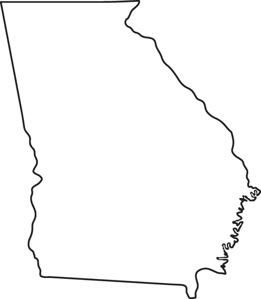 Outline map of the state of Georgia in the USA vector