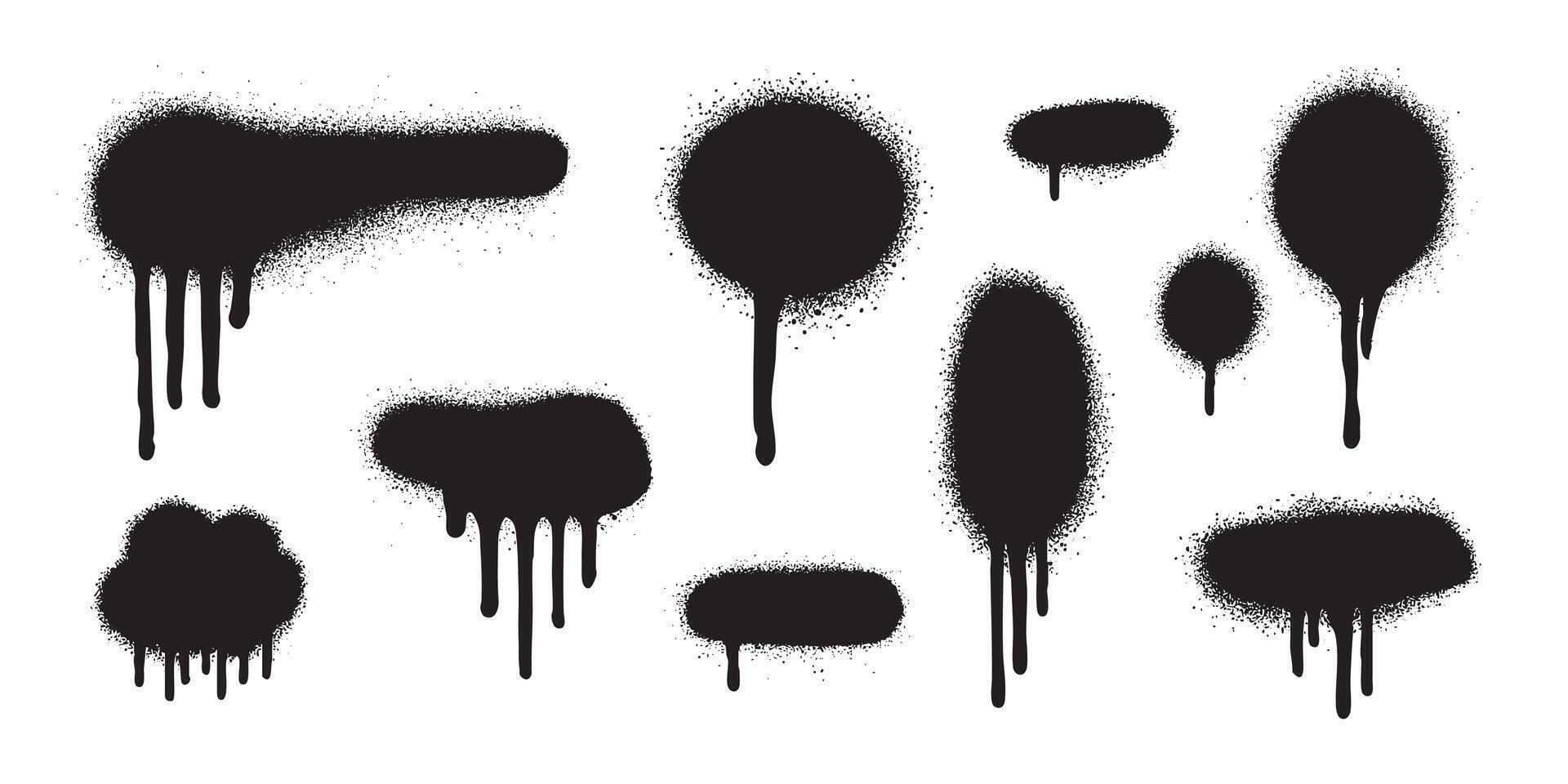 Ink drip graffiti blot with urban punk splatter and stencil marks. Smudge drop texture and rough spray shapes for expressive backgrounds. Ideal for edgy, raw or rebellious artwork vector