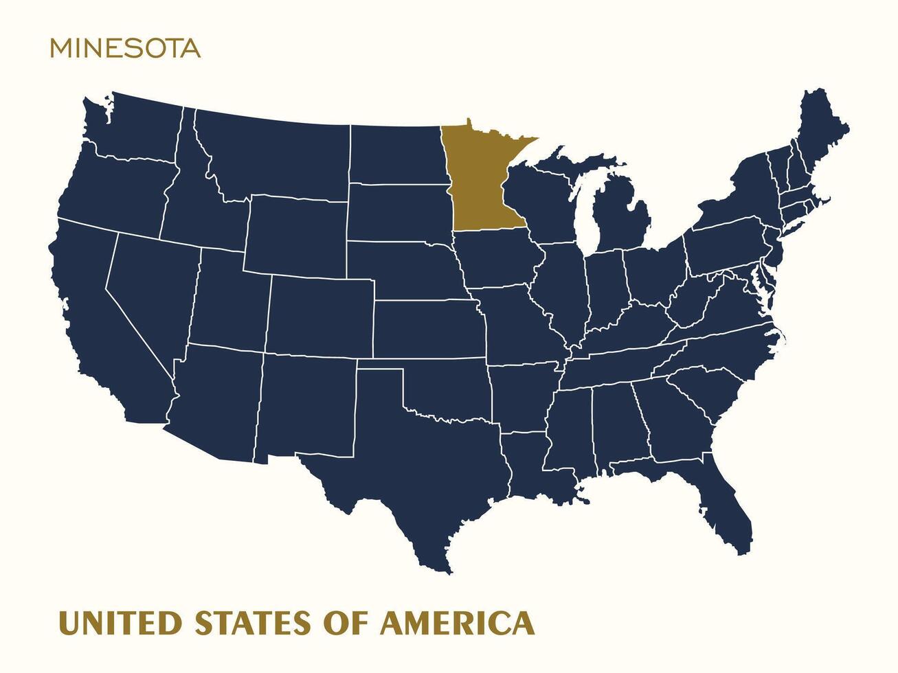 Minnesota Highlighted on USA Map vector