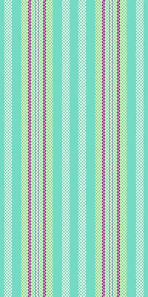 Nensual vertical lines, ornate fabric textile texture. Soyalty stripe pattern background seamless in teal and yellow colors. vector