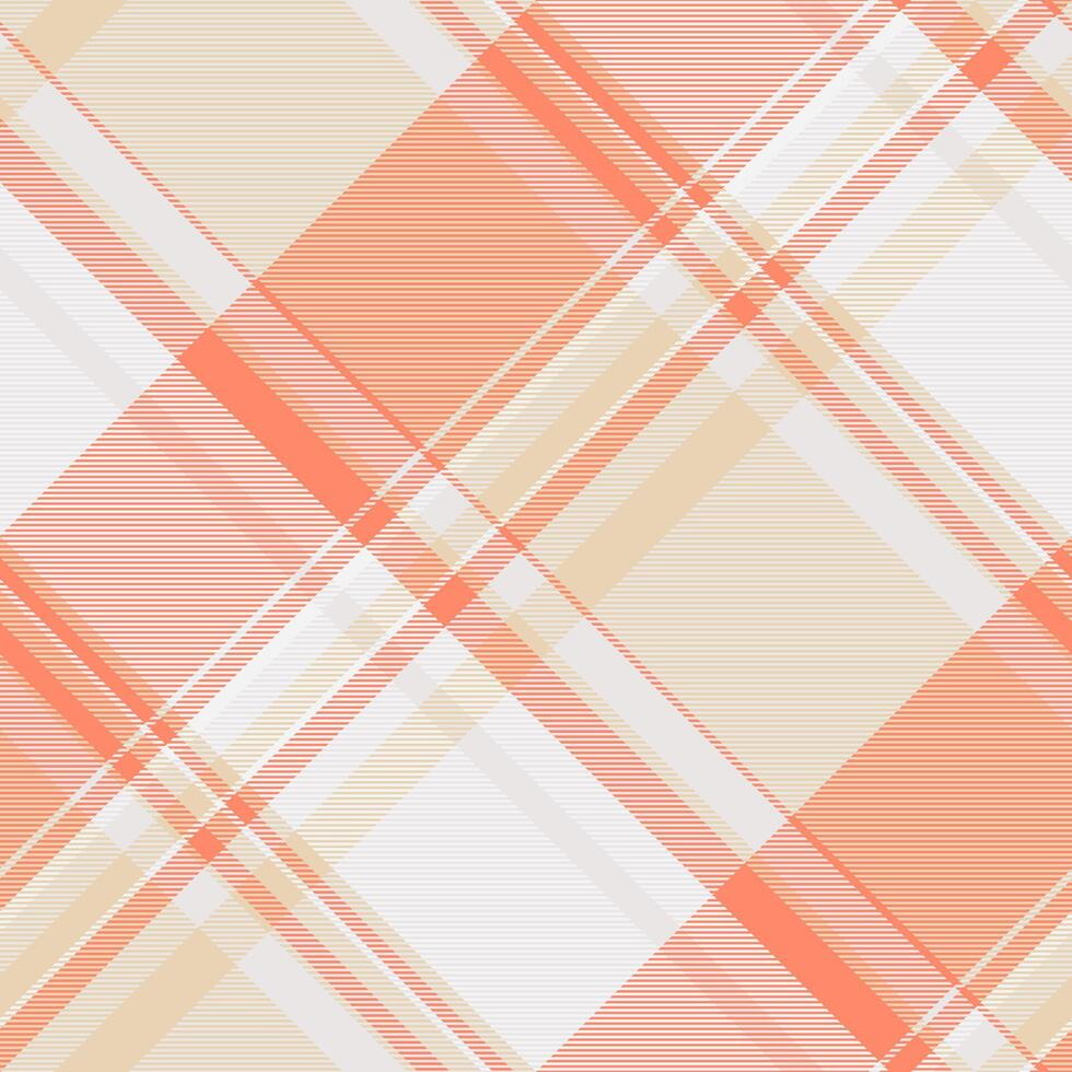 Abstract diagonal plaid pattern in soft coral, beige, and white. Elegant and modern design, ideal for textiles, website backgrounds, or stationery. vector