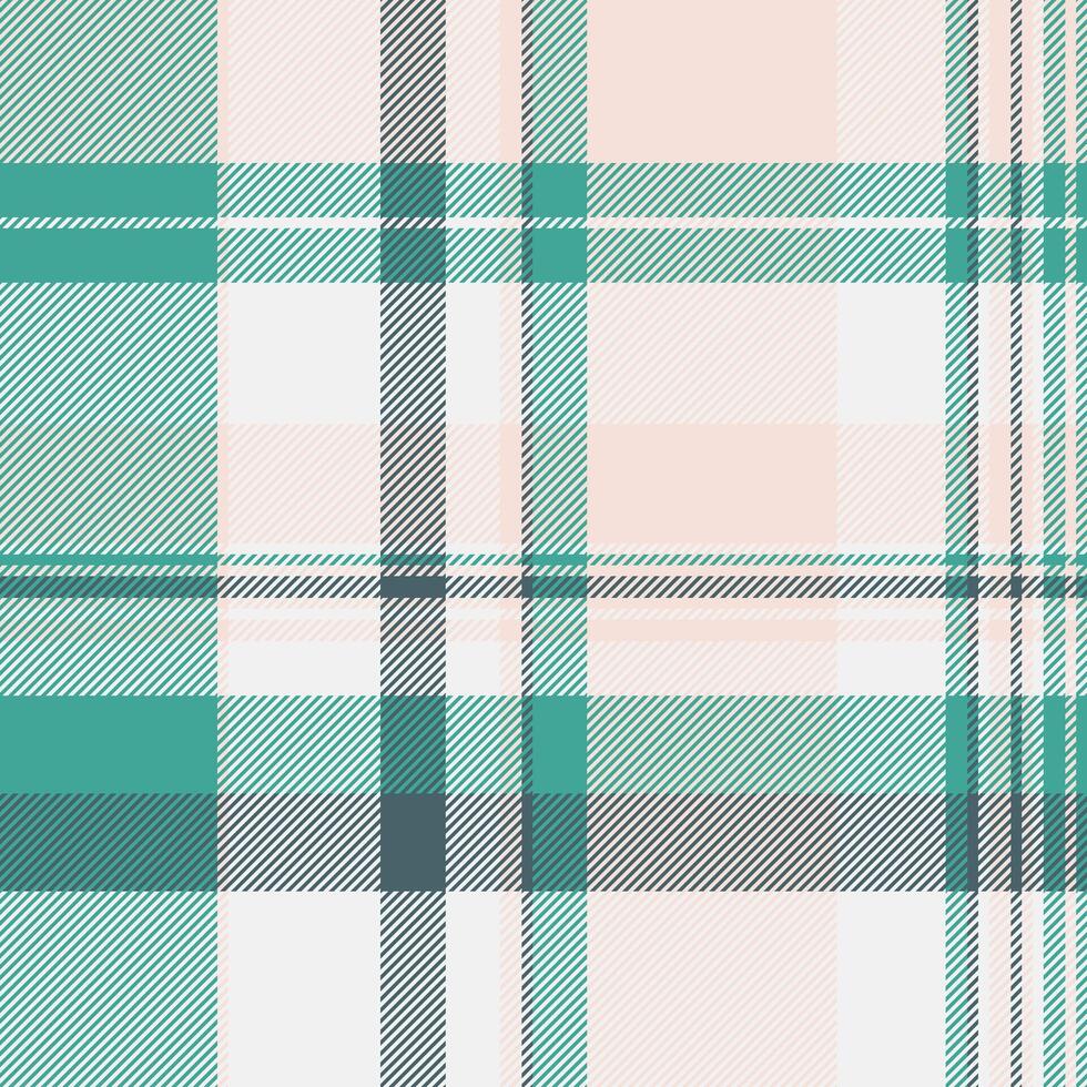 Classic plaid pattern. Soft teal, blush, and neutral hues create a calming effect. Use for textile design, backgrounds, or adding a traditional touch. vector