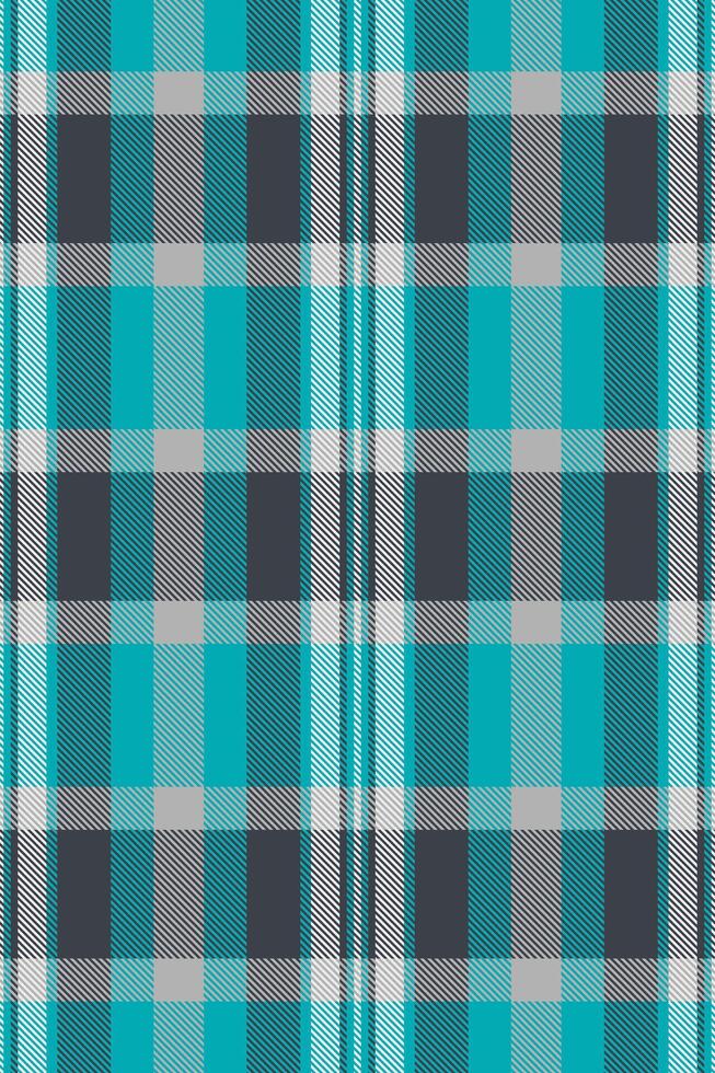Poncho pattern background, backdrop texture textile seamless. Plank plaid fabric tartan check in cyan and dark colors. vector