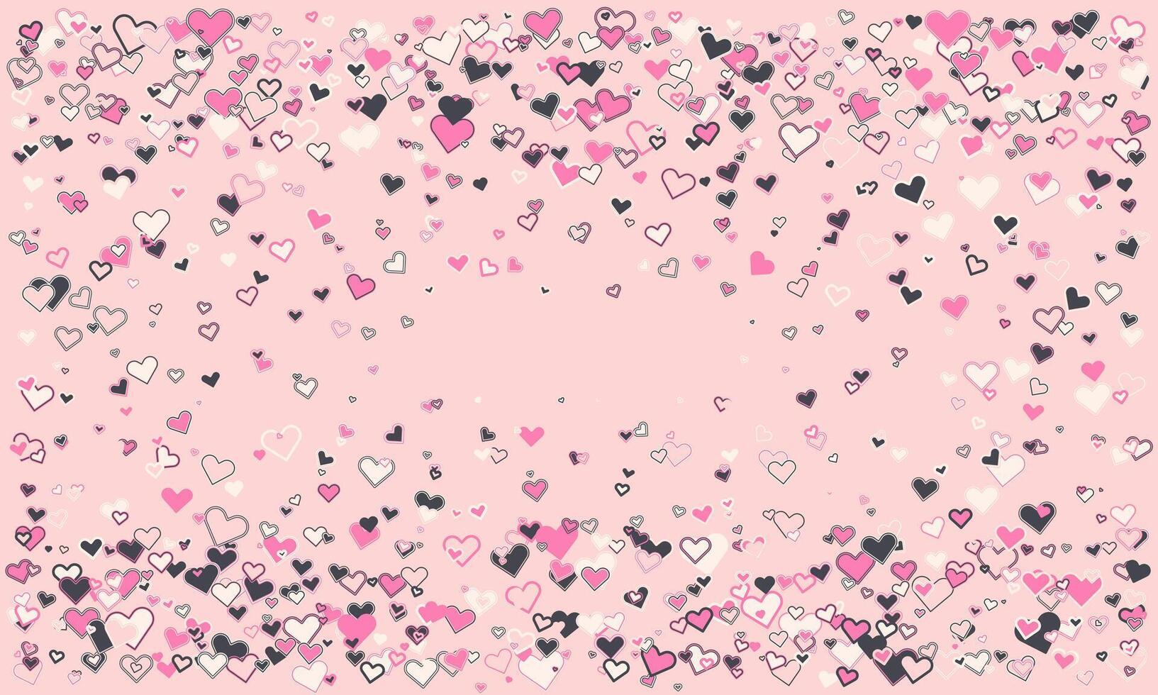 Romantic pink background with scattered hearts. Perfect for Valentines Day, wedding invitations, or any design needing a touch of love and whimsy. Use as a texture, pattern, or backdrop. vector