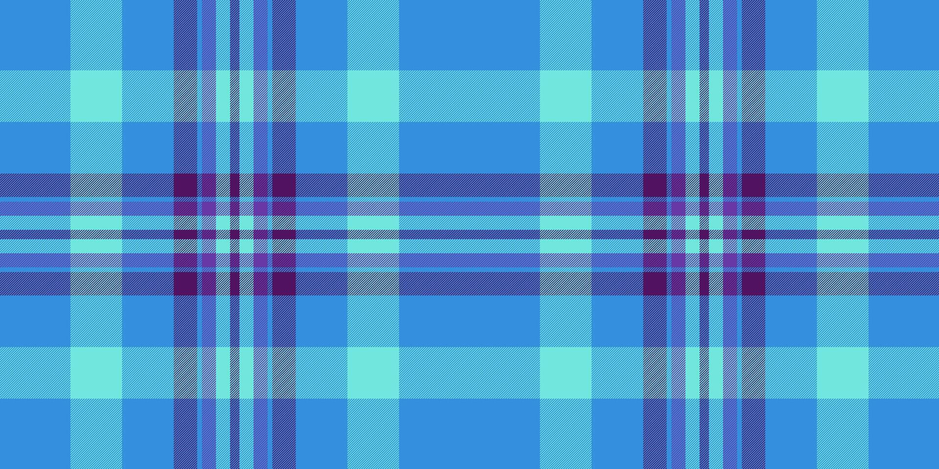 String seamless plaid, new year fabric texture pattern. 1950s background check textile tartan in cyan and teal colors. vector