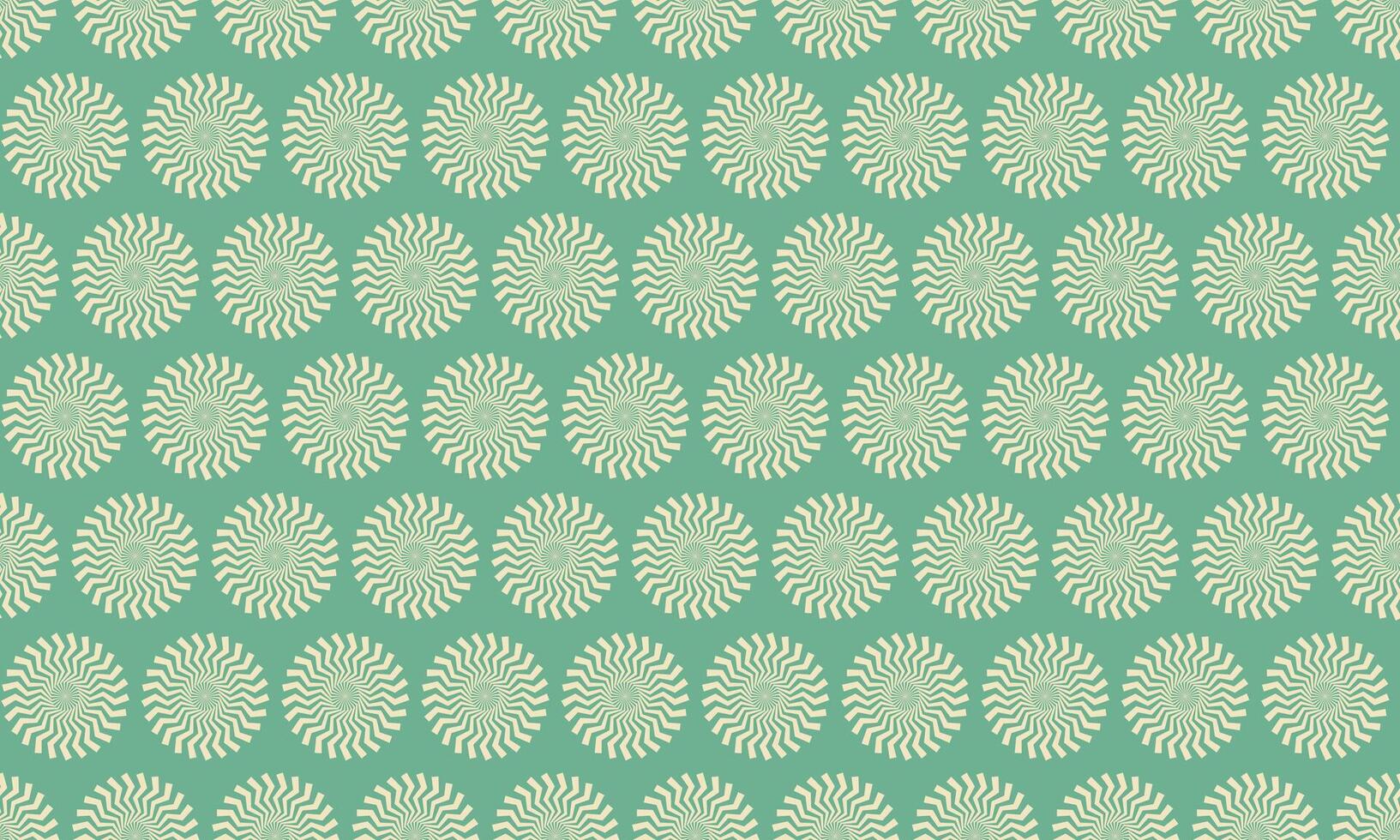 Seamless retro pattern featuring a repeating motif of stylized sunbursts on a muted teal background. vector