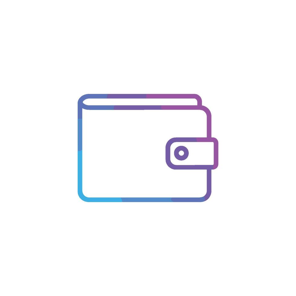 Stylish gradient wallet icon with snap button design. vector