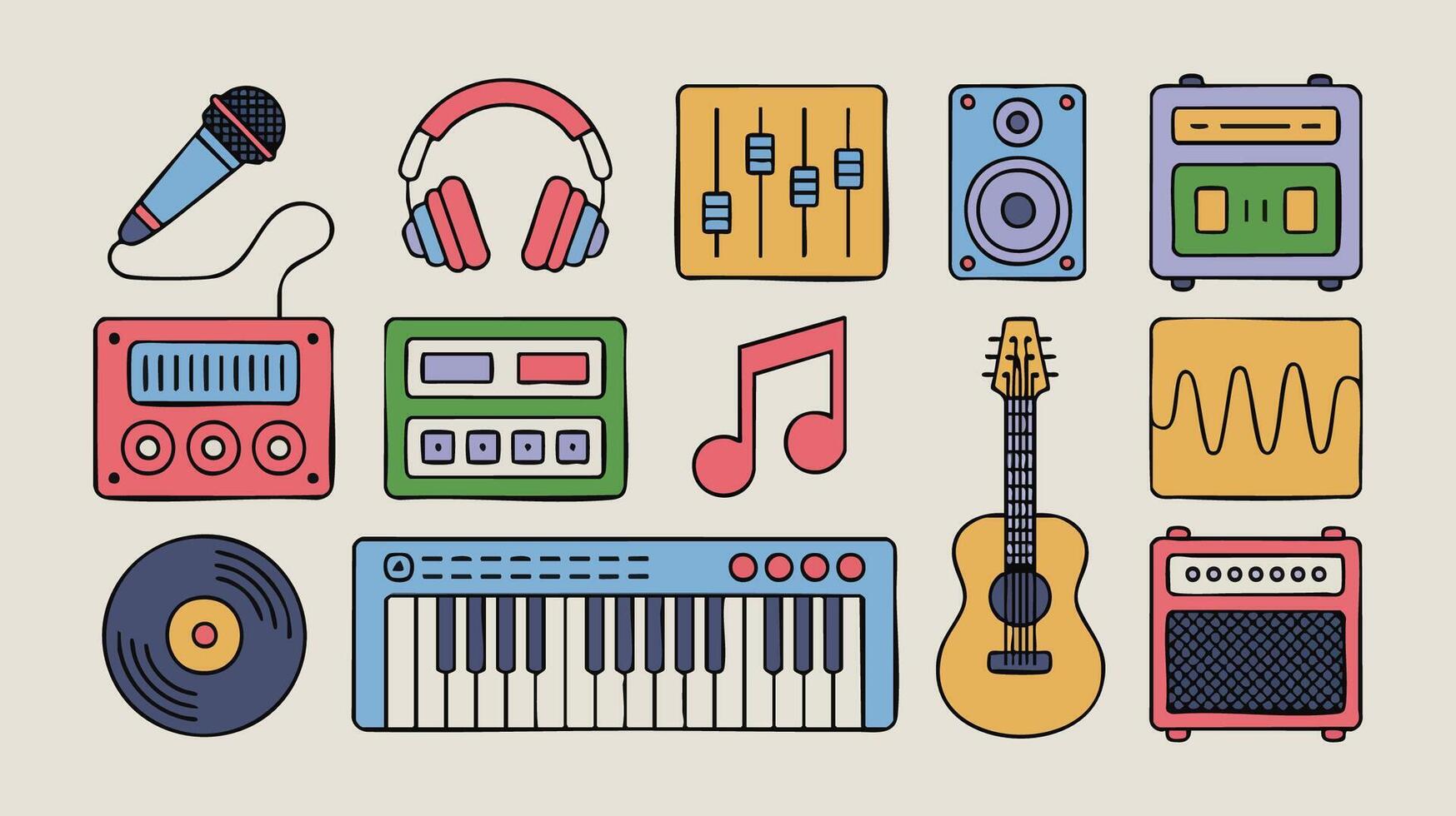 AI Generate Musical Equipment Illustration Digital Art vector