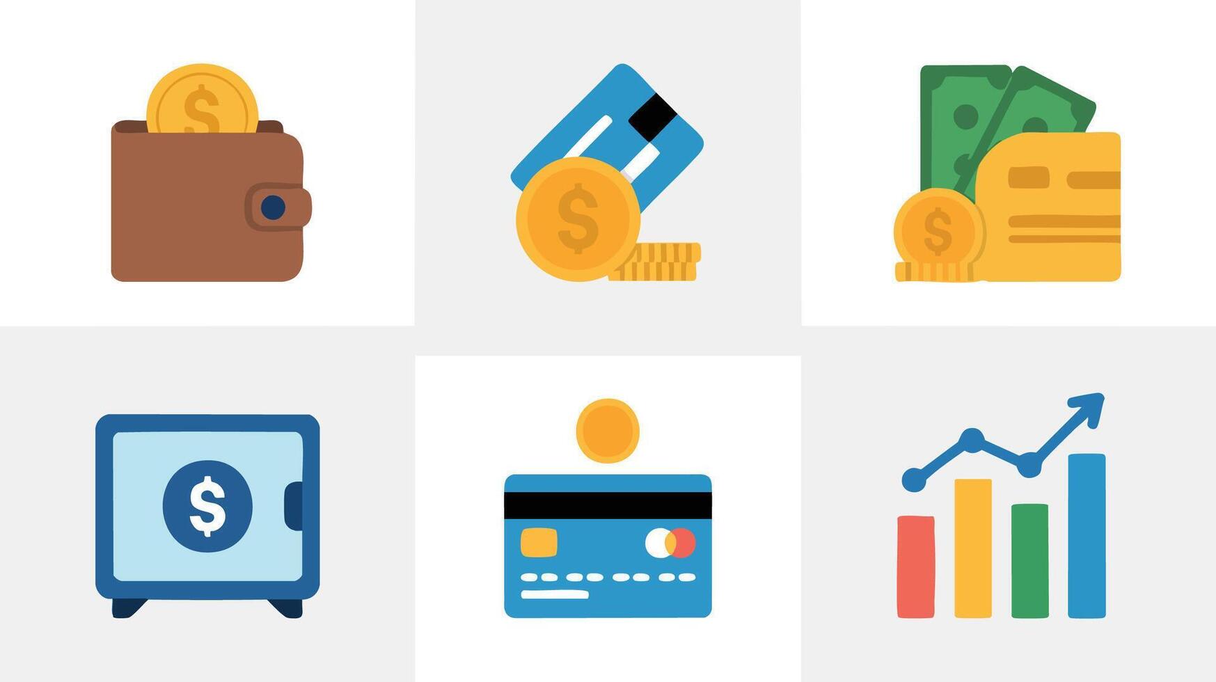 AI Generate Financial Icons Illustrative Graphics for Modern Investment Concepts and Digital Commerce Usage Illustrations vector