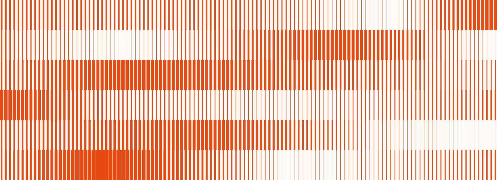 Striped halftone gradient texture. Fading line gradation background. Repeating strip pattern backdrop. Orange red parallel lines wallpaper. Halfton patern overlay. Doppler effect concept vector