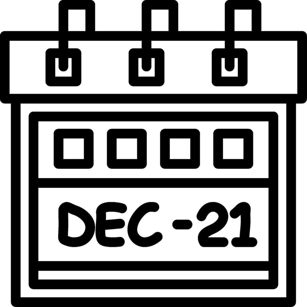 Twenty-First December Linear Style Icon vector