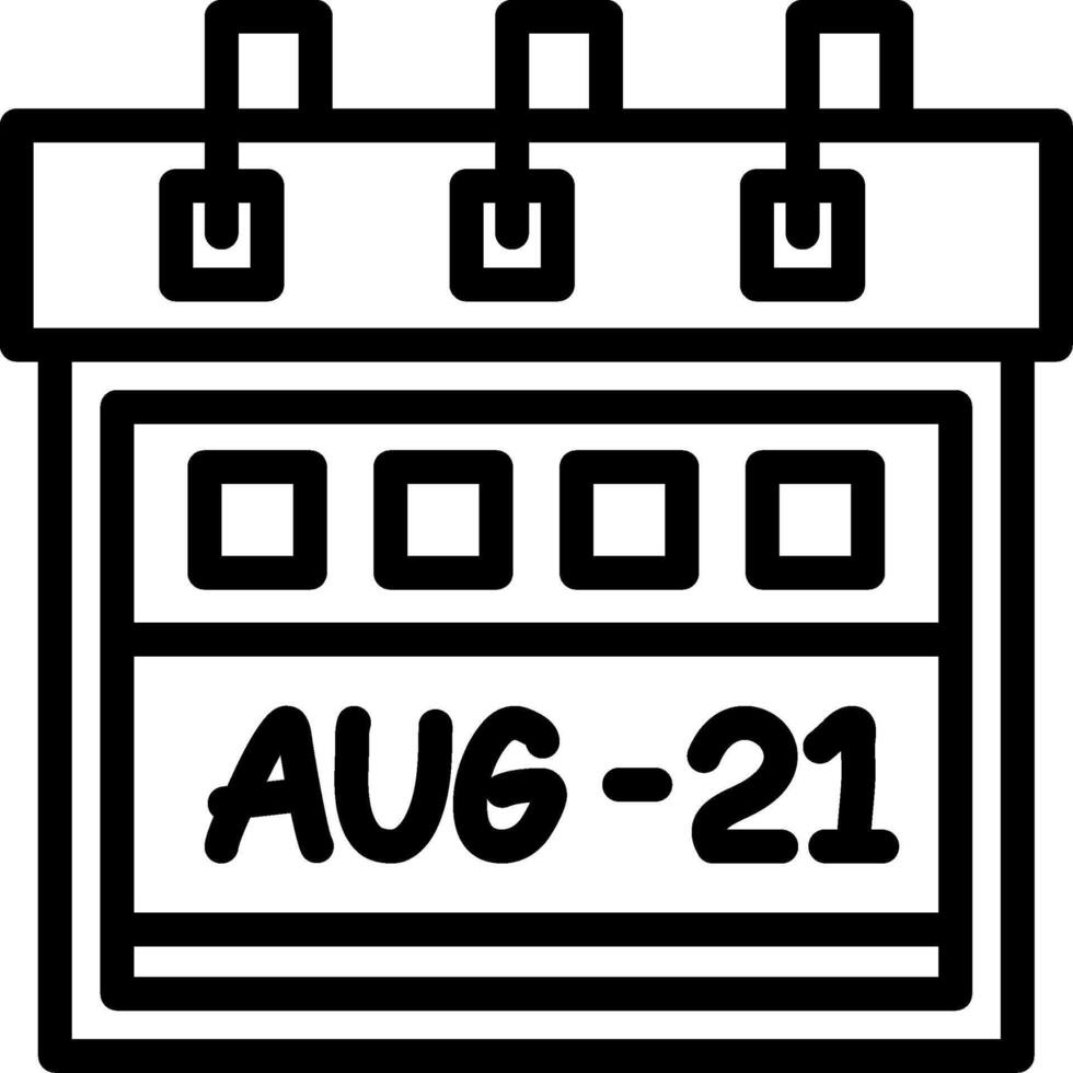 Twenty-First August Linear Style Icon vector