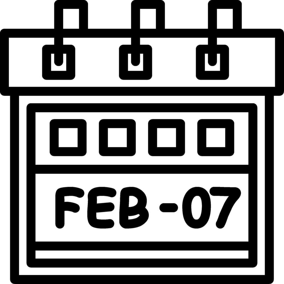 Seventh February Linear Style Icon vector