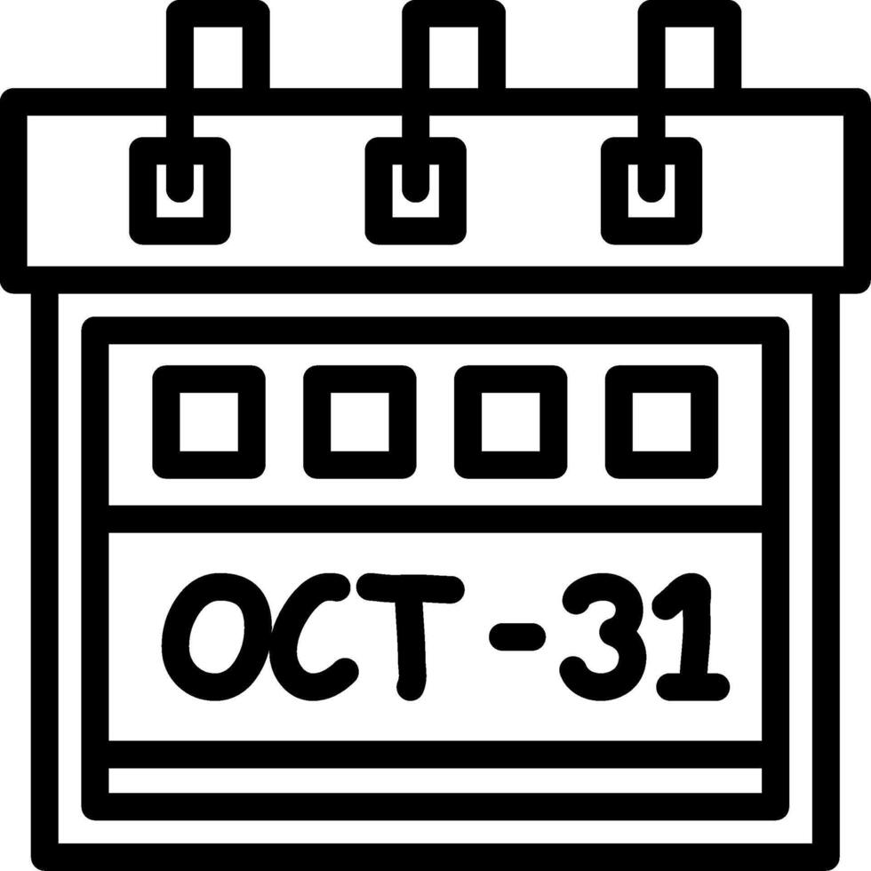 Thirty-First October Linear Style Icon vector