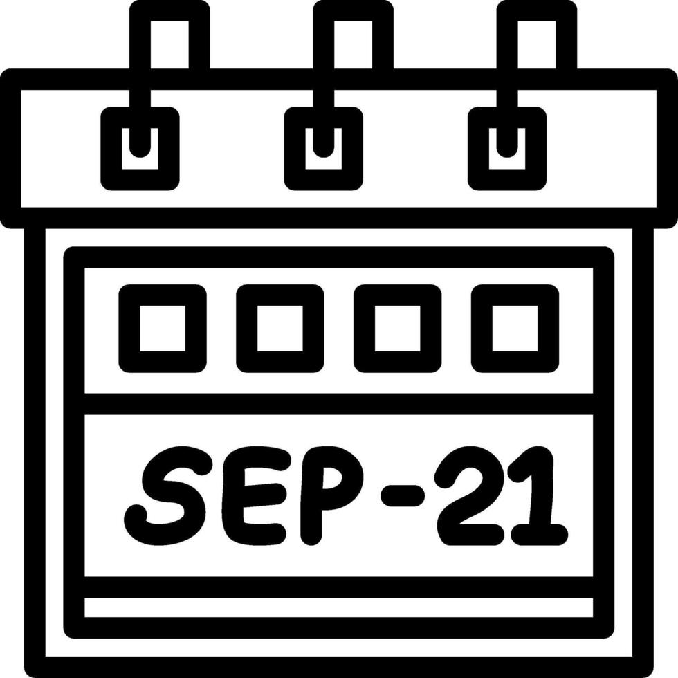 Twenty-First September Linear Style Icon vector