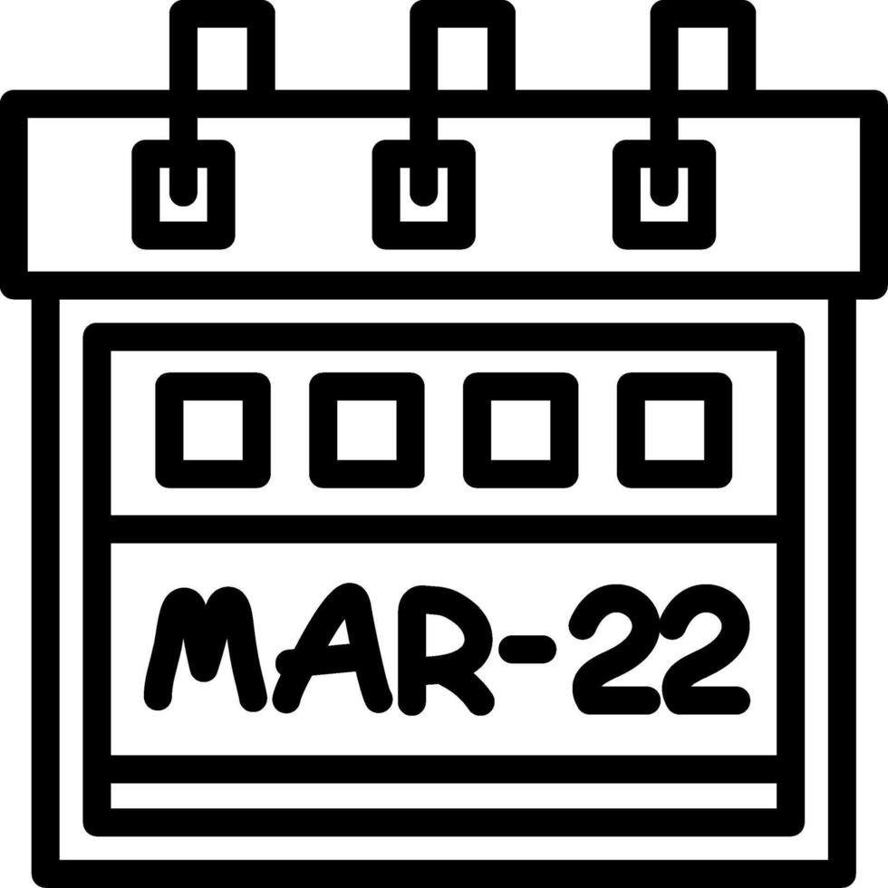 Twenty-Second March Linear Style Icon vector