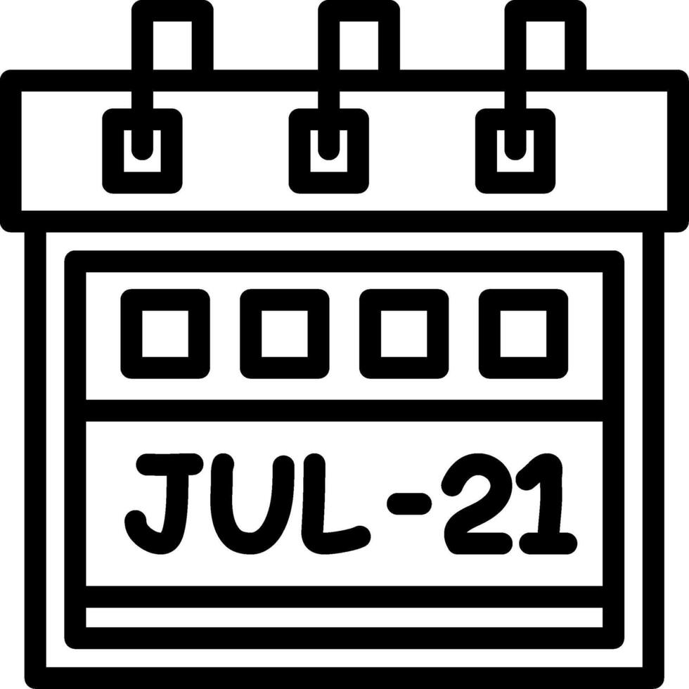 Twenty-First July Linear Style Icon vector