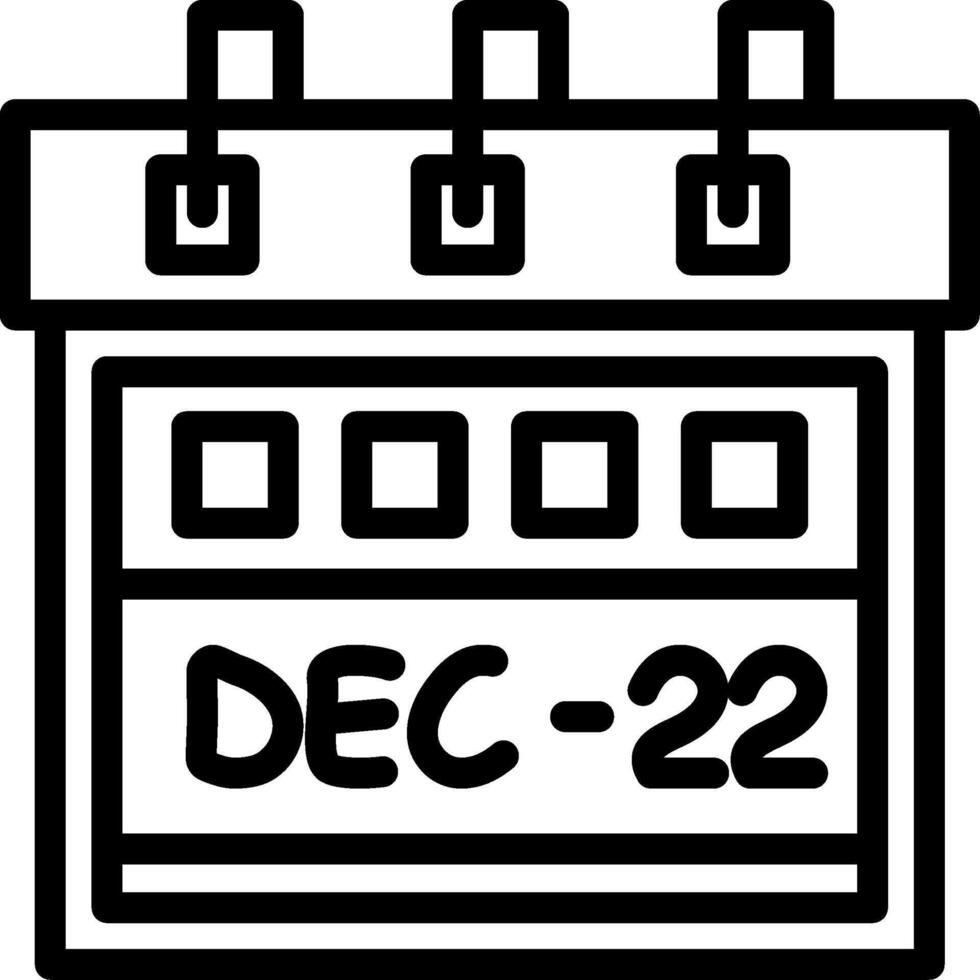 Twenty-Second December Linear Style Icon vector