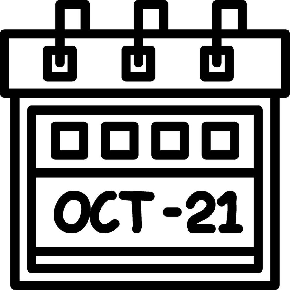 Twenty-First October Linear Style Icon vector