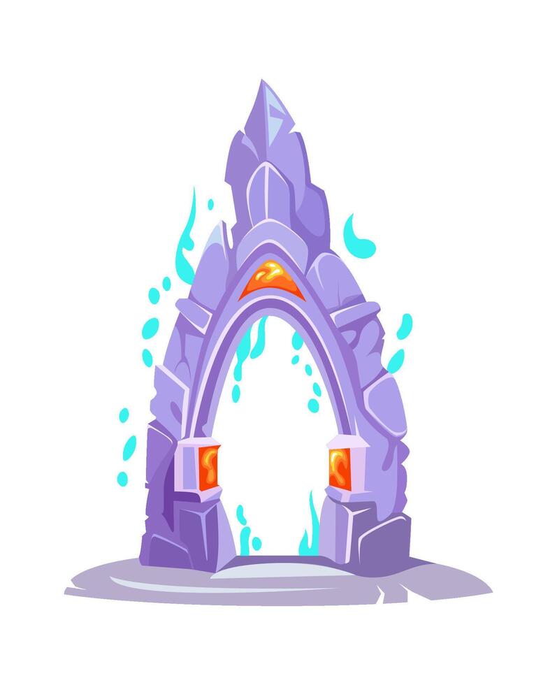 Game Magic Portal Arch Hand Drawn vector