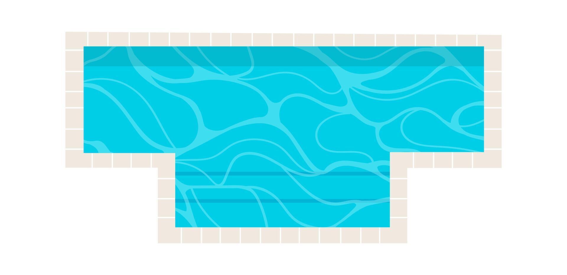 Swimming Pool Top View Flat Illustration Hand Drawn Icon vector