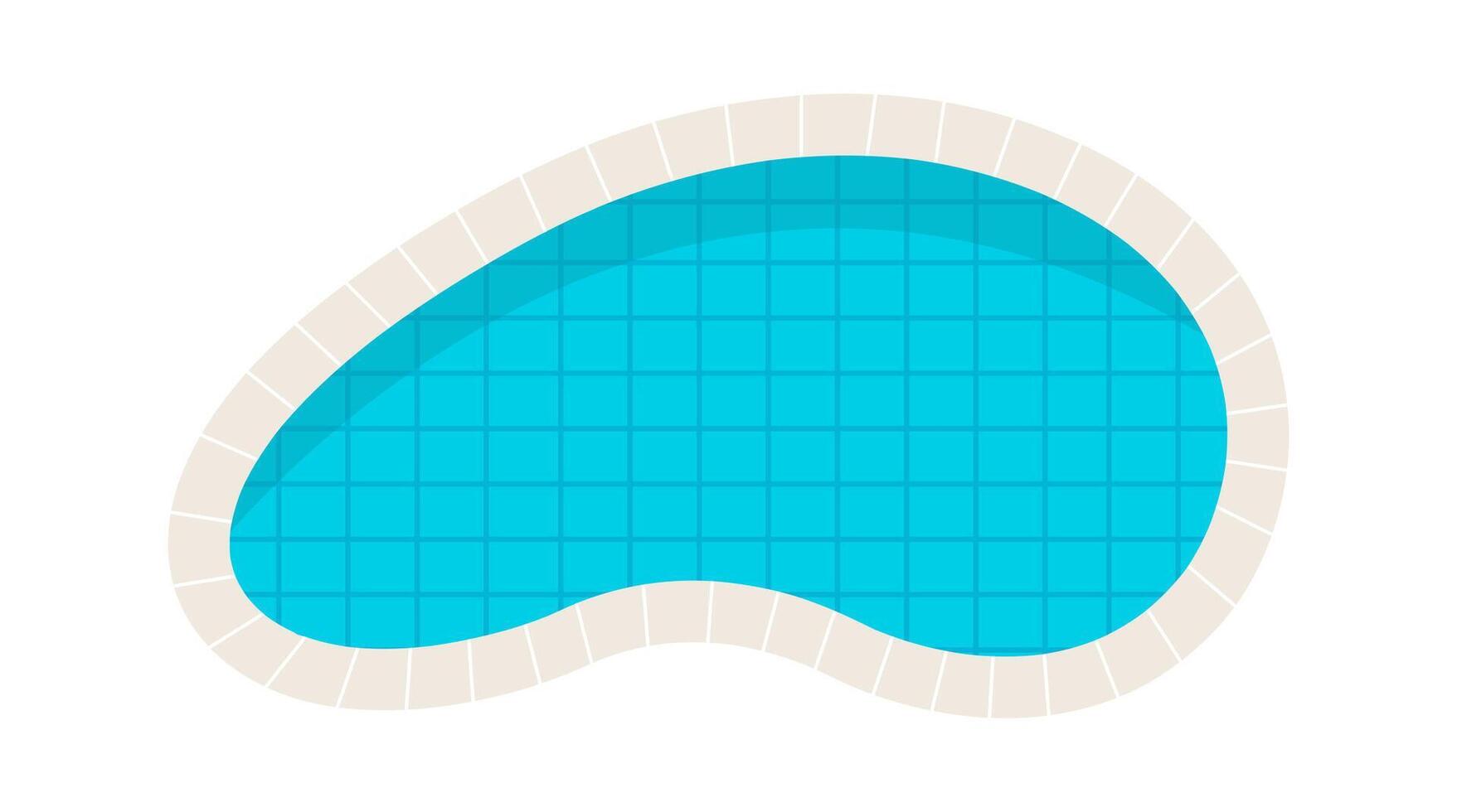 Swimming Pool Top View Drawn vector
