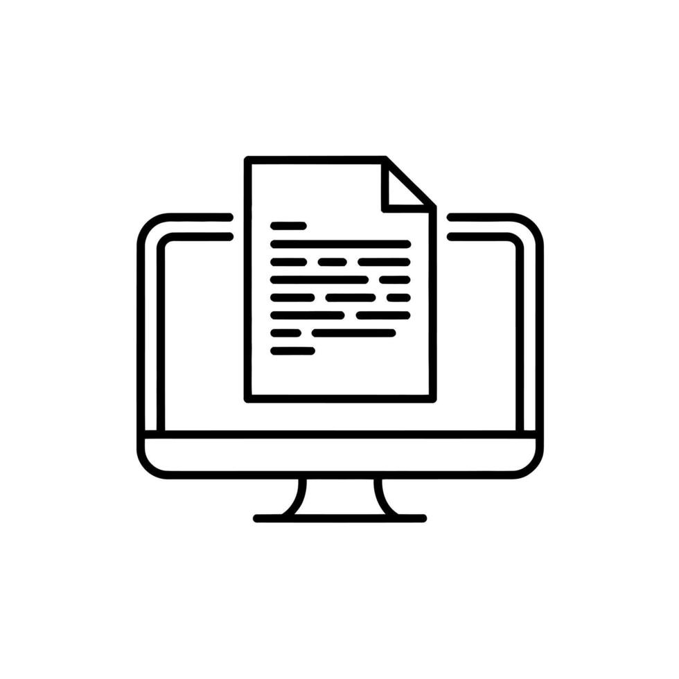 Online Document Icon A Digital File Displayed on A Computer Screen Business Technology vector