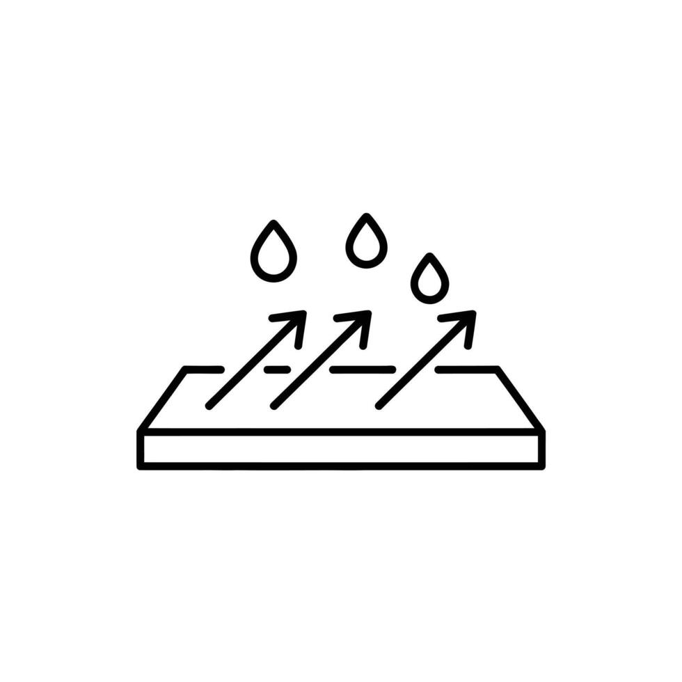 Waterproof Material with Water Droplets Protection Technology and Water Repellent Surface Performance Demonstration Symbol vector
