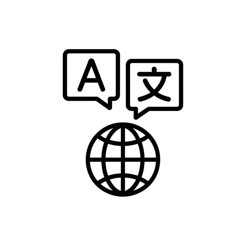 Global language translation and communication icon vector