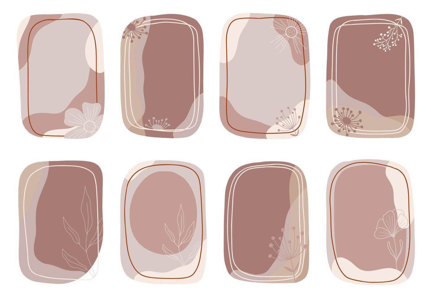 Natural Aesthetic Frames with Floral and Leaf Elements vector