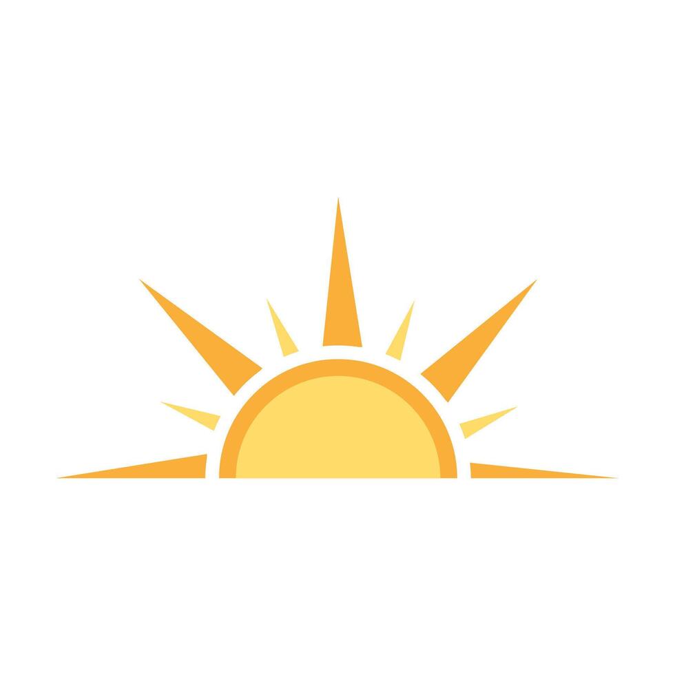 A half sun is setting downwards icon sunset. concept for graphic design, logo, website, social media, mobile app, UI illustration vector