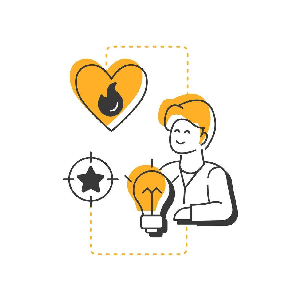 Employee engagement modern linear concept icon. Efficiency meter, productivity. Teamwork, partnership. Flat outline elements connected with dotted lines. Creative visual. Easy to edit vector