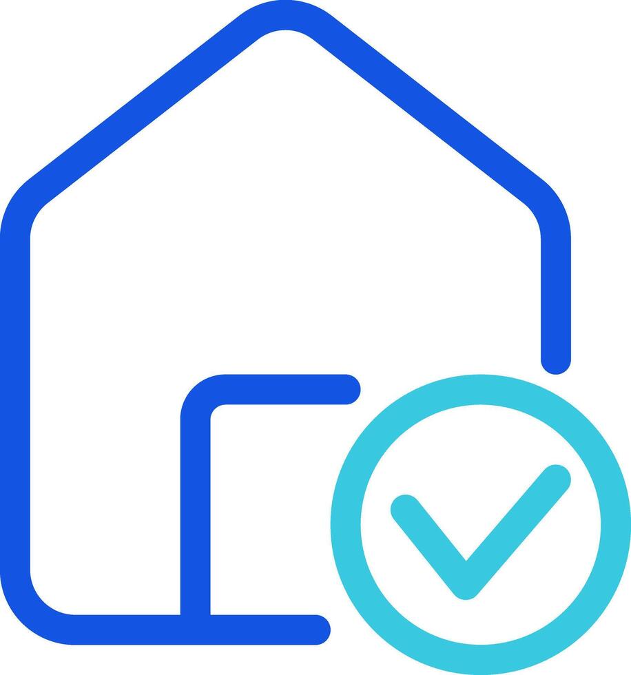 House verification colorful line ui icon. Building check. Home safety. Construction quality. Standard, compliance. Isolated duotone linear symbol. User interface element, pixel perfect vector