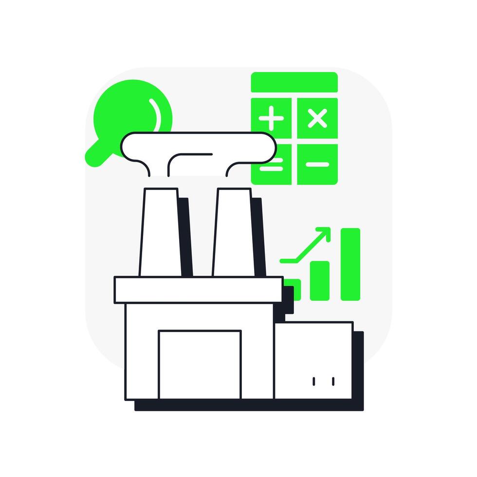 Measurement flat outline concept icon. Resources data gathering. Management. Step in capacity organization processes. Modern line illustration with green glyphs. Conceptual visual. Easy to edit vector