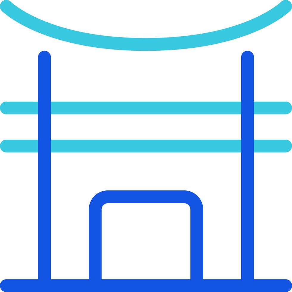 Japan gate colorful line ui icon. Cultural architecture, building. Ancient landmark. Tourism, heritage. Isolated duotone linear symbol. User interface element, pixel perfect vector
