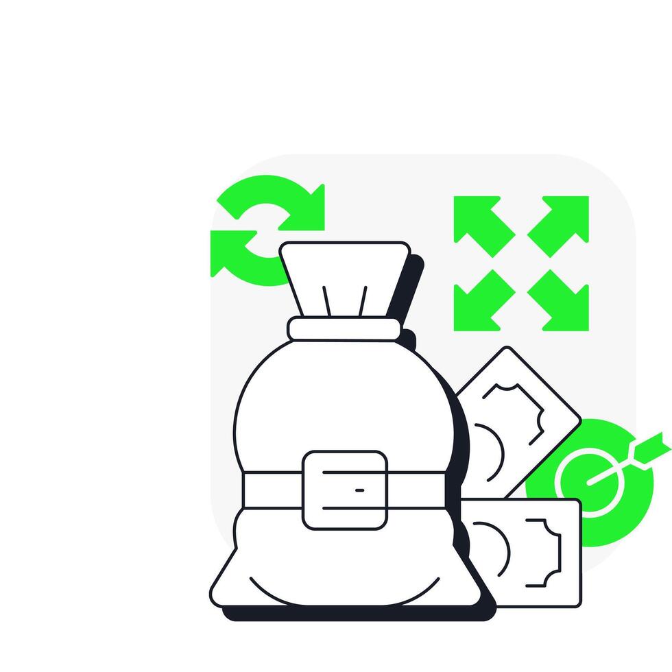 Allocation flat outline concept icon. Resources planning and control system. Step in capacity management processes. Modern line illustration with green glyphs. Conceptual visual. Easy to edit vector