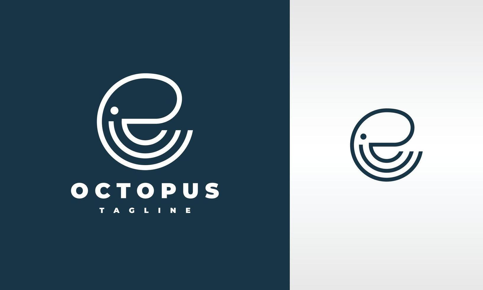 the simple octopus line logo vector