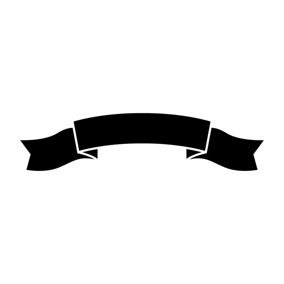 decorative ribbon icon over white background, silhouette style, illustration. Banner web symbol. vector
