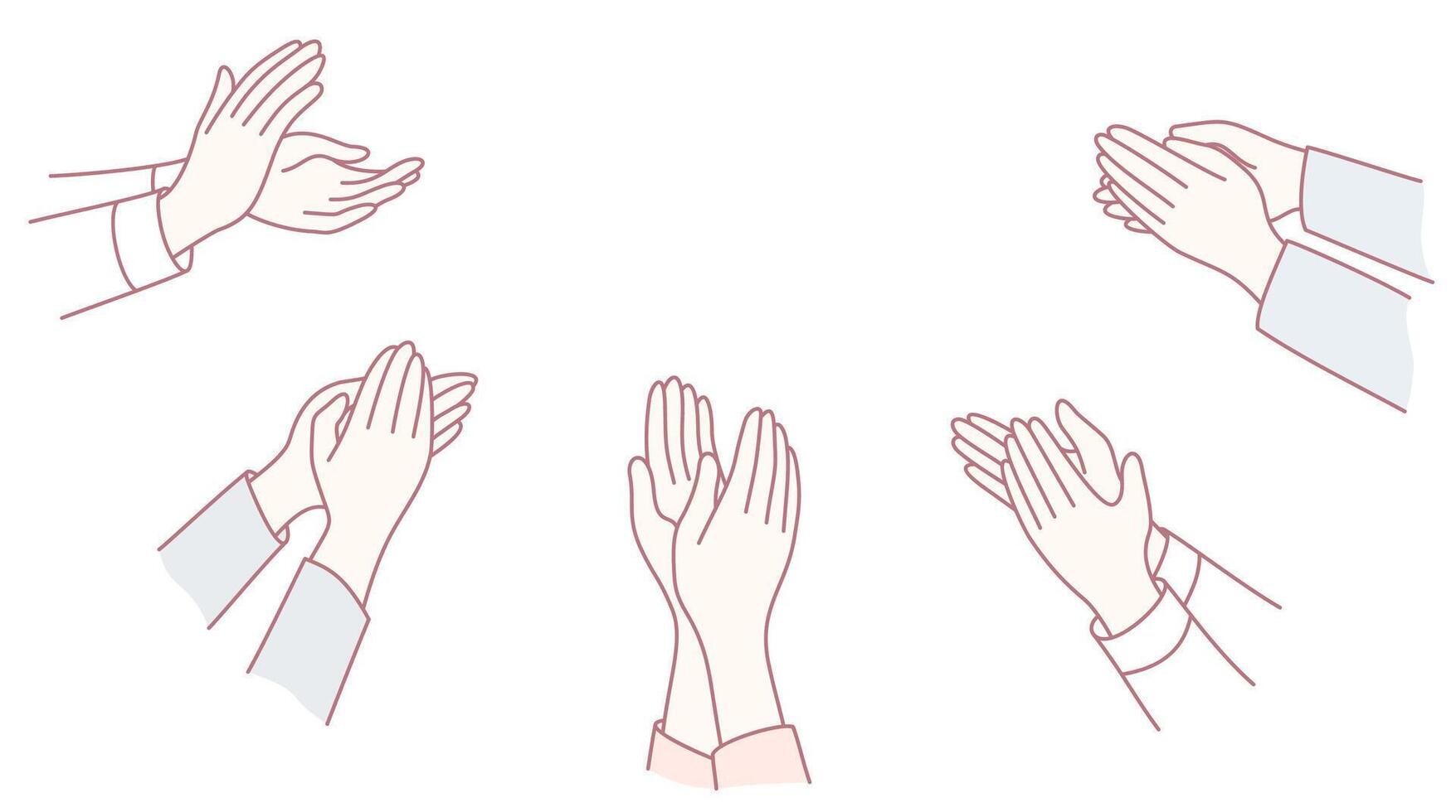 A diverse group of hands clapping energetically in applause for a great performance vector