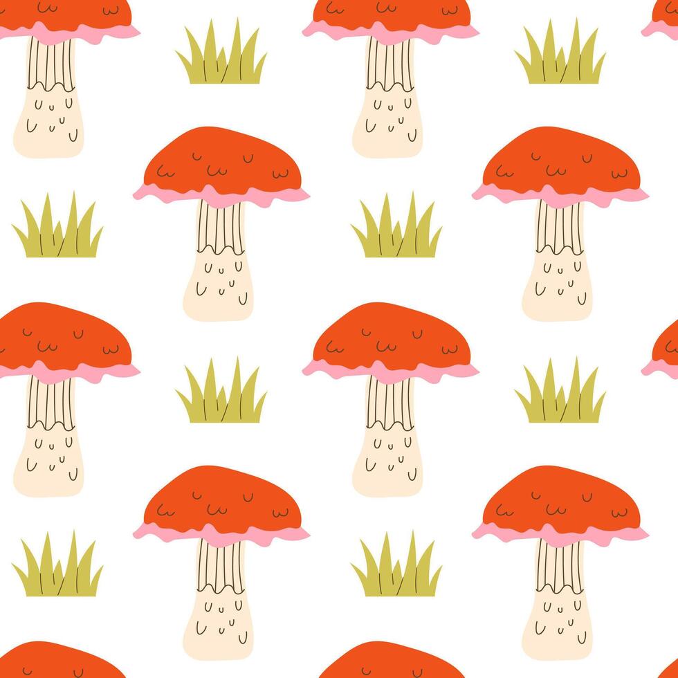 colorful mushroom pattern design vector