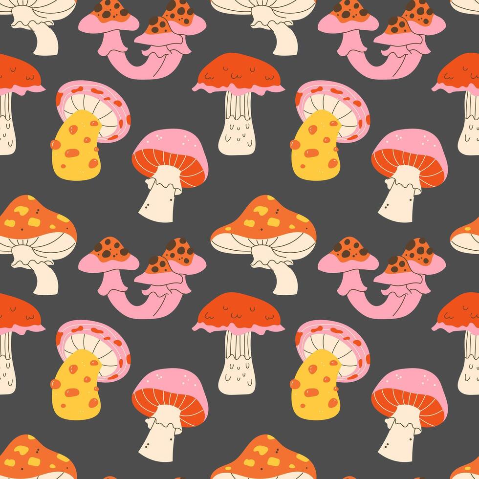 Colorful mushroom pattern background design vector