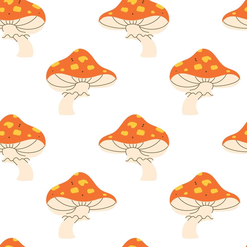 pattern of colorful mushrooms on white vector